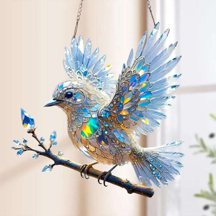 Adorno Colgante Atrapasoles para Ventana con Pájaro y Cadena