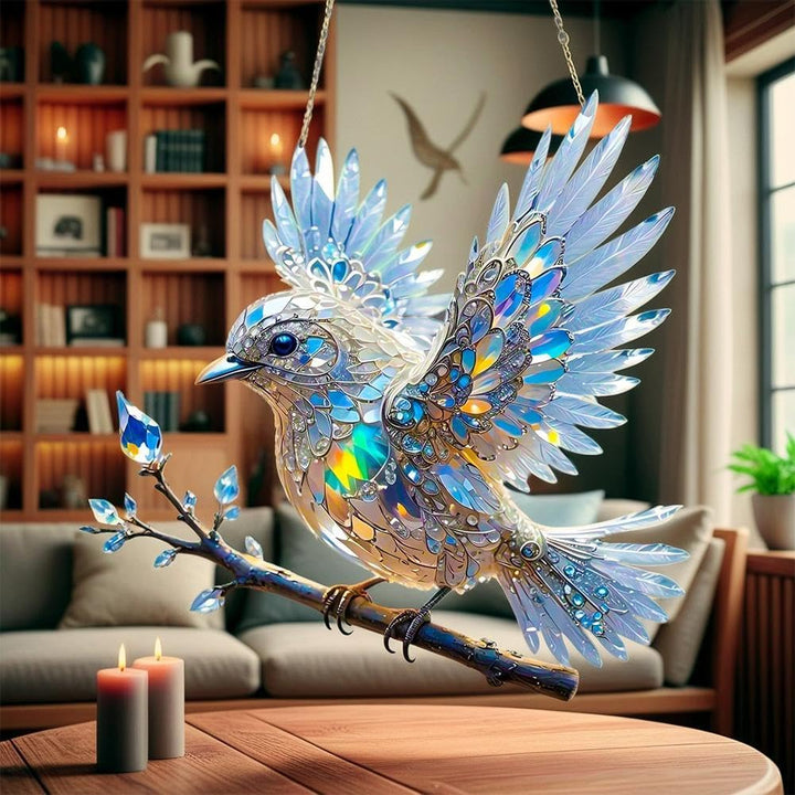 Adorno Colgante Atrapasoles para Ventana con Pájaro y Cadena