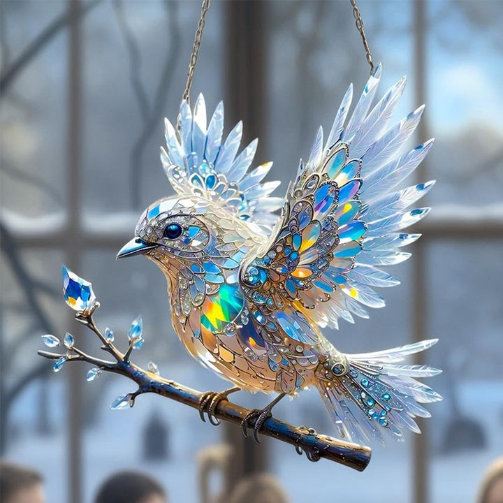Adorno Colgante Atrapasoles para Ventana con Pájaro y Cadena