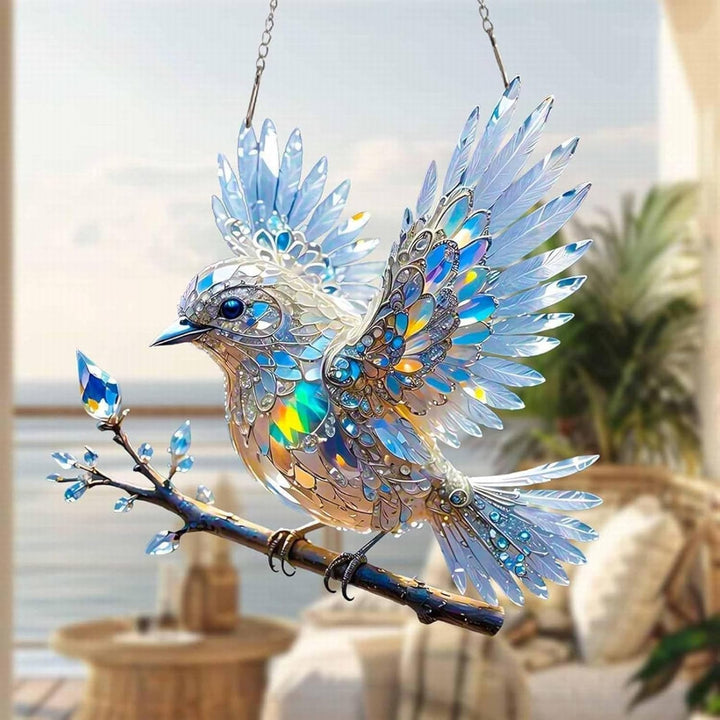 Adorno Colgante Atrapasoles para Ventana con Pájaro y Cadena