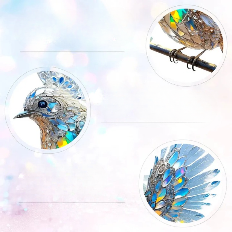 Adorno Colgante Atrapasoles para Ventana con Pájaro y Cadena