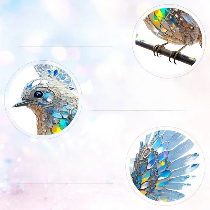 Adorno Colgante Atrapasoles para Ventana con Pájaro y Cadena