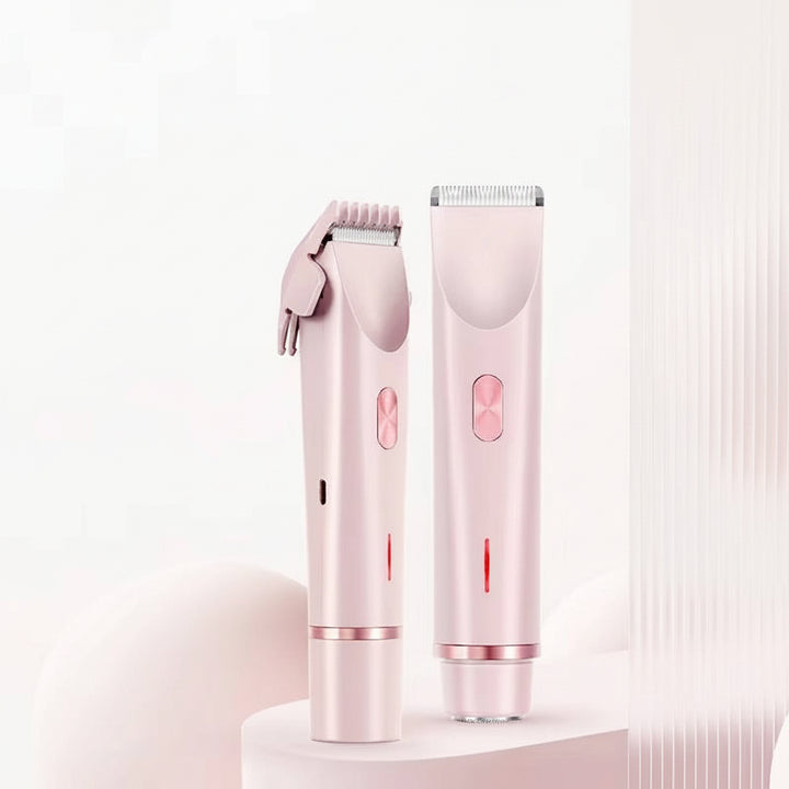 Afeitadora Eléctrica 2 en 1 para Mujer con Recortadora Recargable y Cabezal de Afeitado Giratorio