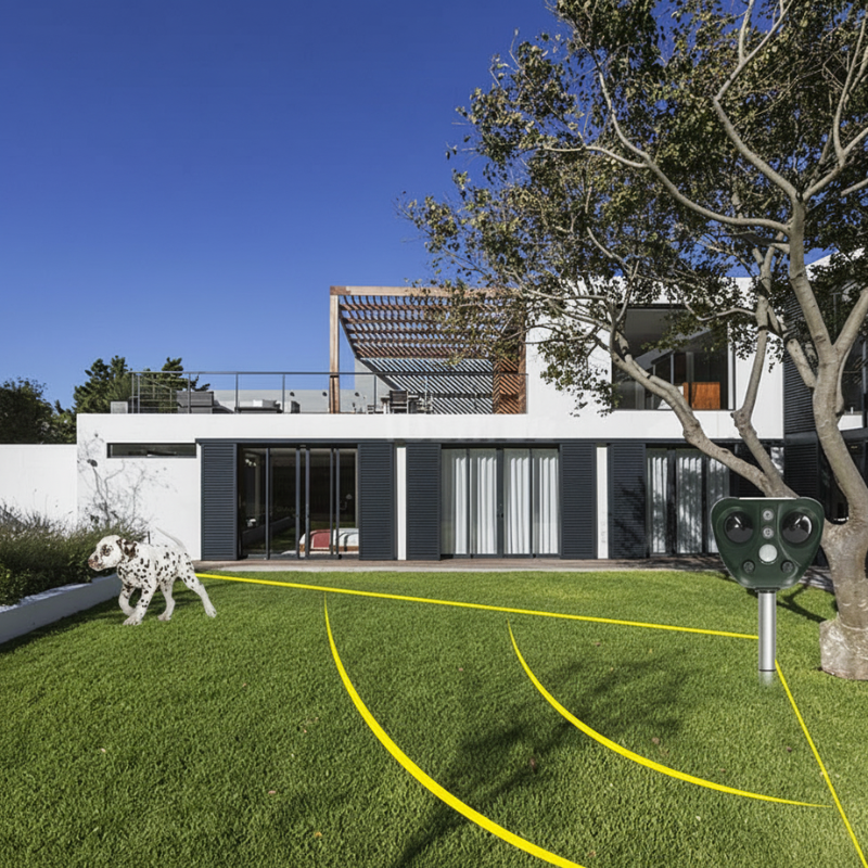Ahuyentador Ultrasónico Solar para Animales con Sensor de Movimiento para Jardín