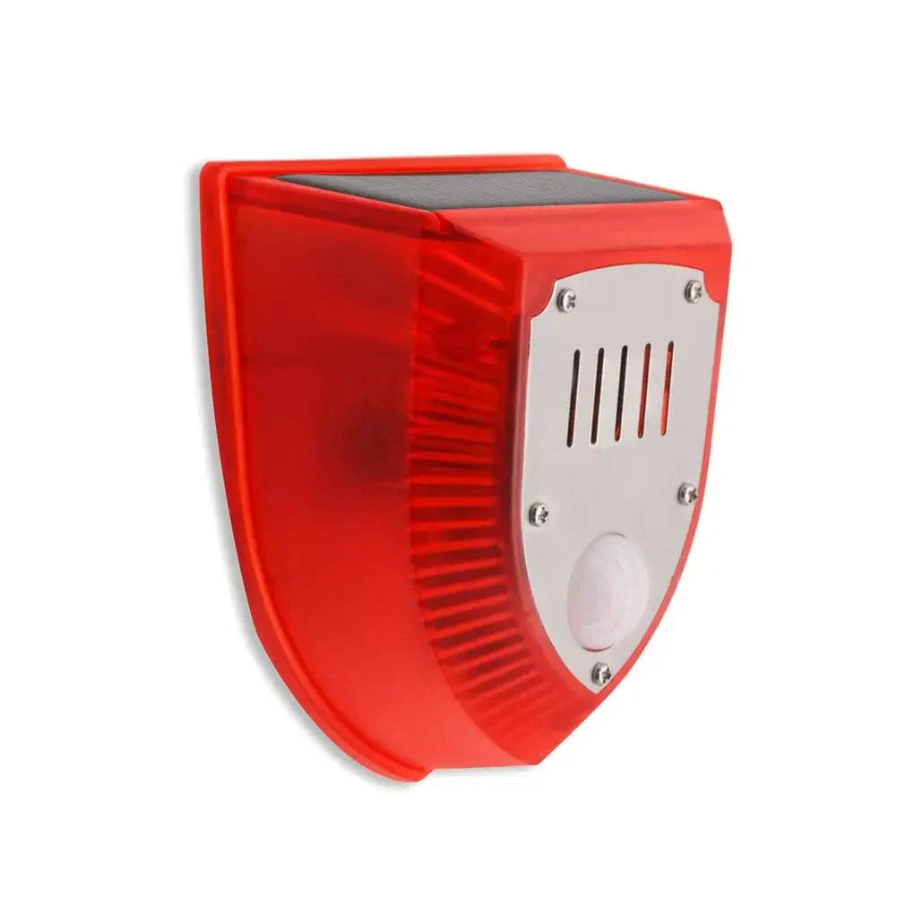 Alarma Solar con Sensor de Movimiento, Sirena y Luz Estroboscópica para Exterior