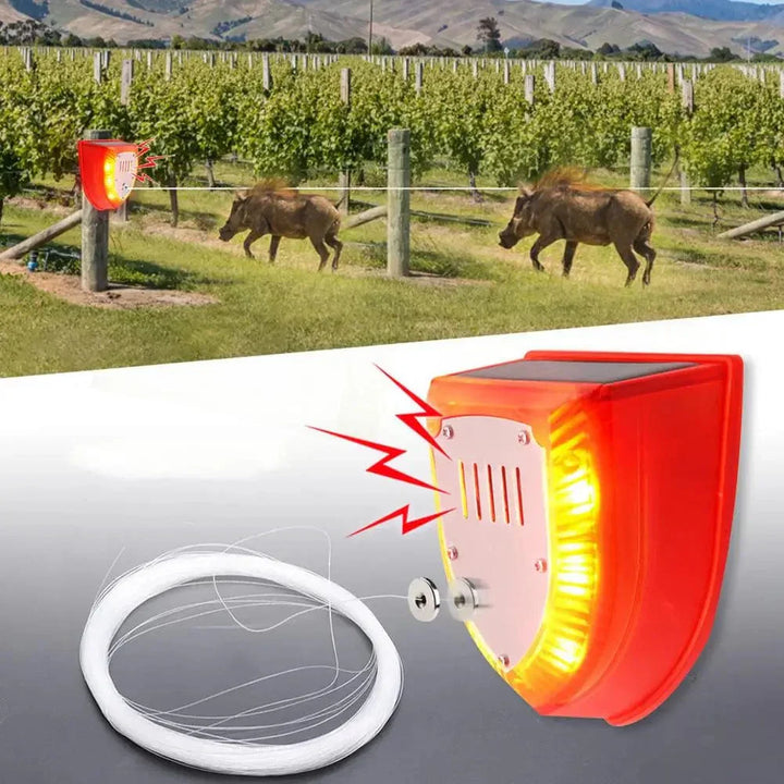 Alarma Solar con Sensor de Movimiento, Sirena y Luz Estroboscópica para Exterior