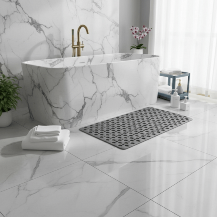 Alfombrilla de Baño Rectangular con Orificios de Drenaje y Superficie Texturizada