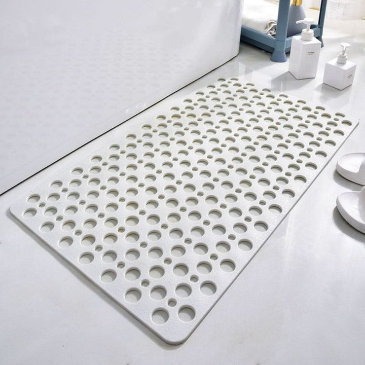 Alfombrilla de Baño Rectangular con Orificios de Drenaje y Superficie Texturizada