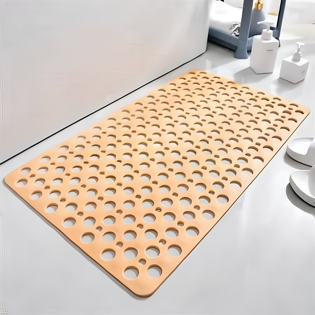 Alfombrilla de Baño Rectangular con Orificios de Drenaje y Superficie Texturizada