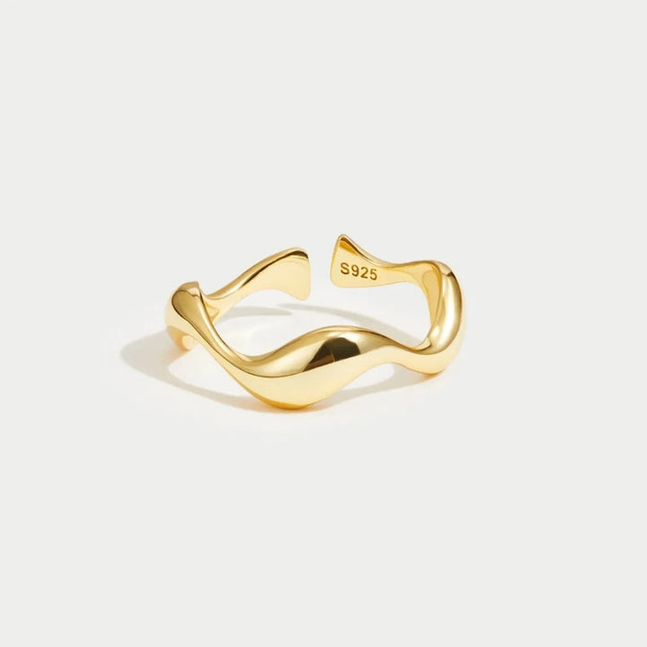 Anillo para Mujer con Banda Ondulada Ajustable