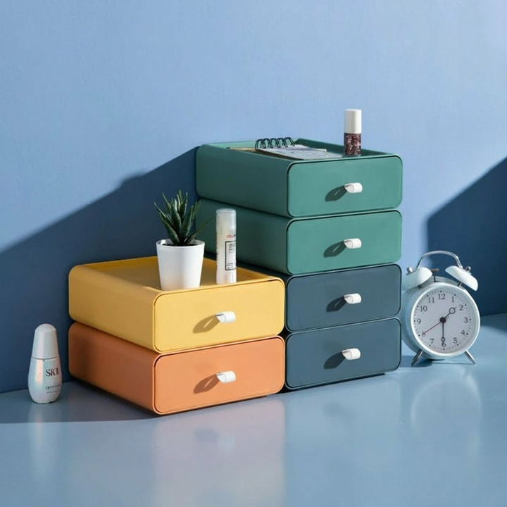 Caja de almacenamiento apilable con cajón - Varios colores