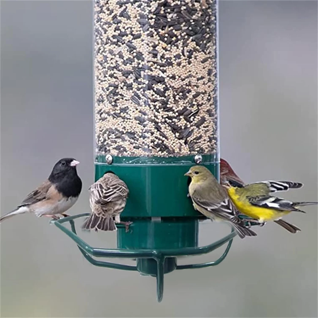 Comedero Colgante para Pájaros con Tubo y Aro Giratorio