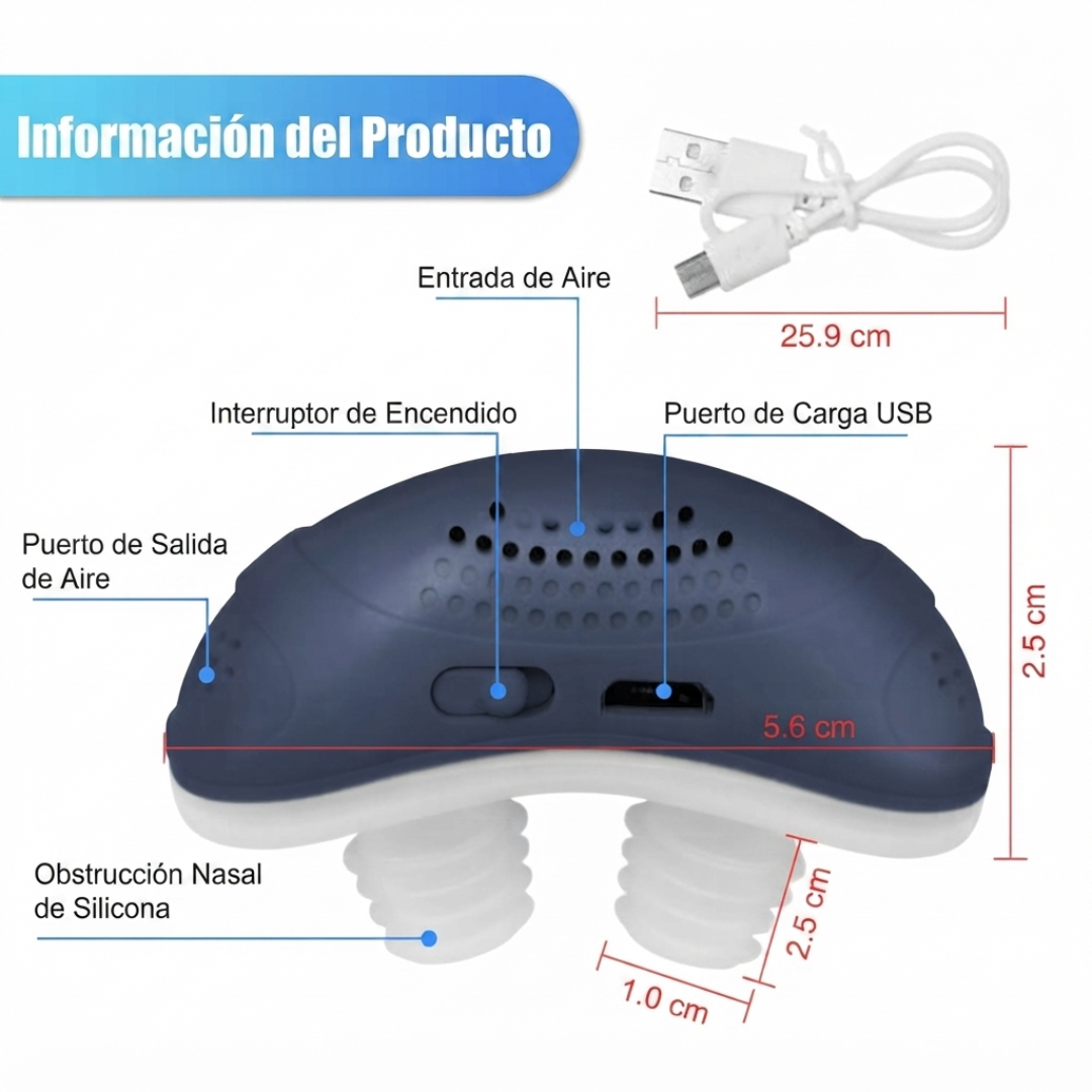 Dispositivo Nasal Recargable para Uso en la Nariz