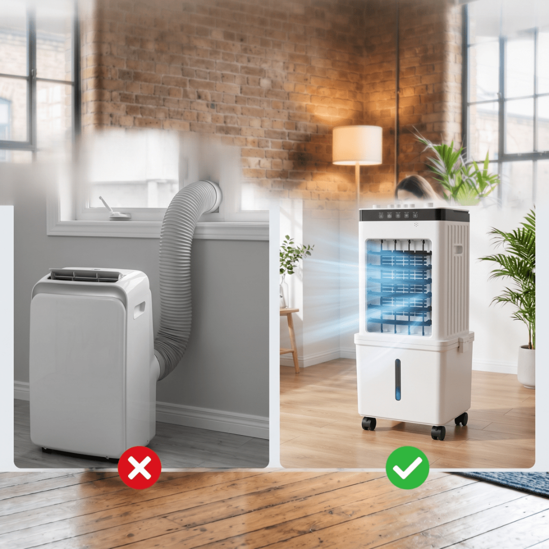 Enfriador de Aire Evaporativo Portátil con Ruedas