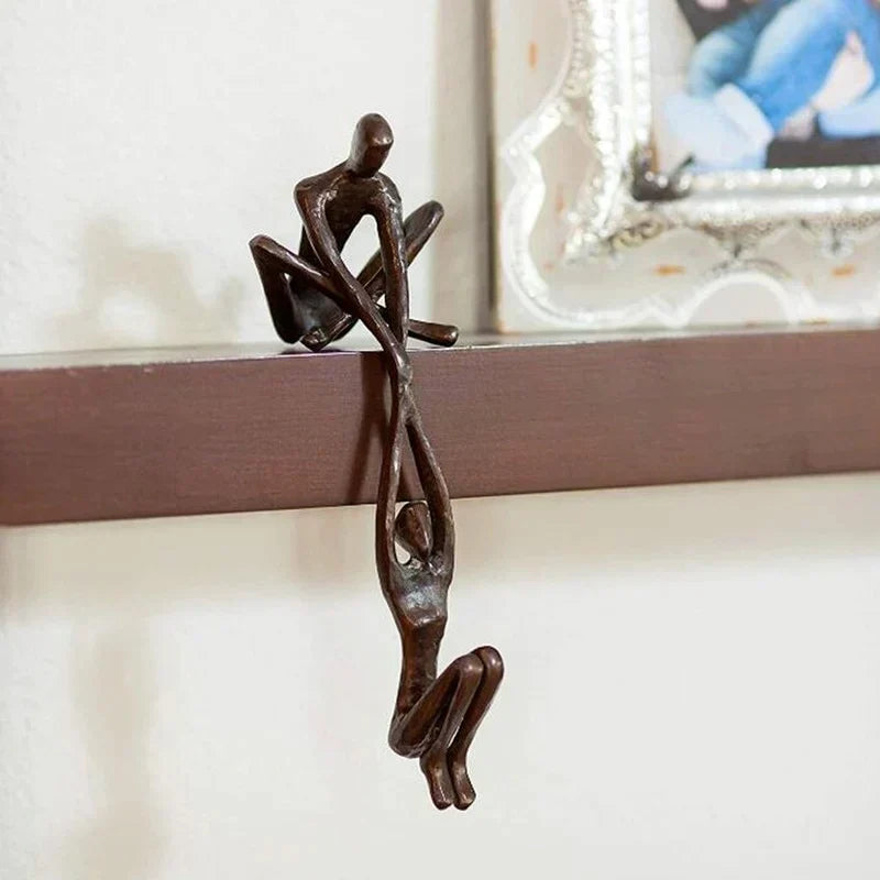 Escultura Abstracta de Figuras Humanas para Borde de Estante