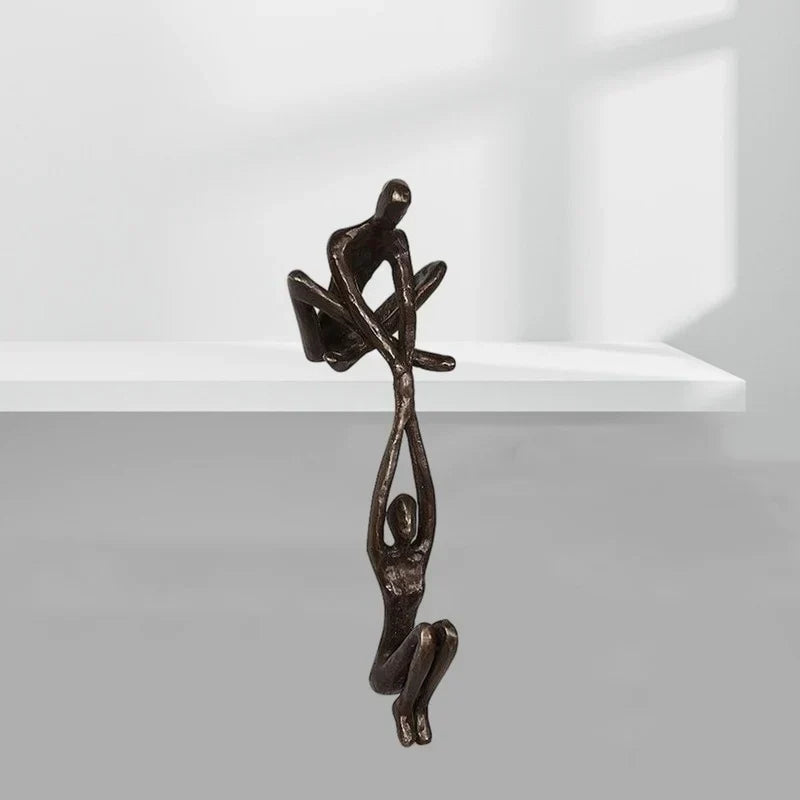 Escultura Abstracta de Figuras Humanas para Borde de Estante