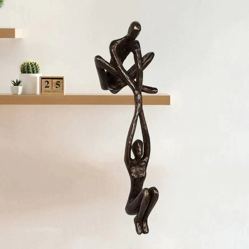 Escultura Abstracta de Figuras Humanas para Borde de Estante