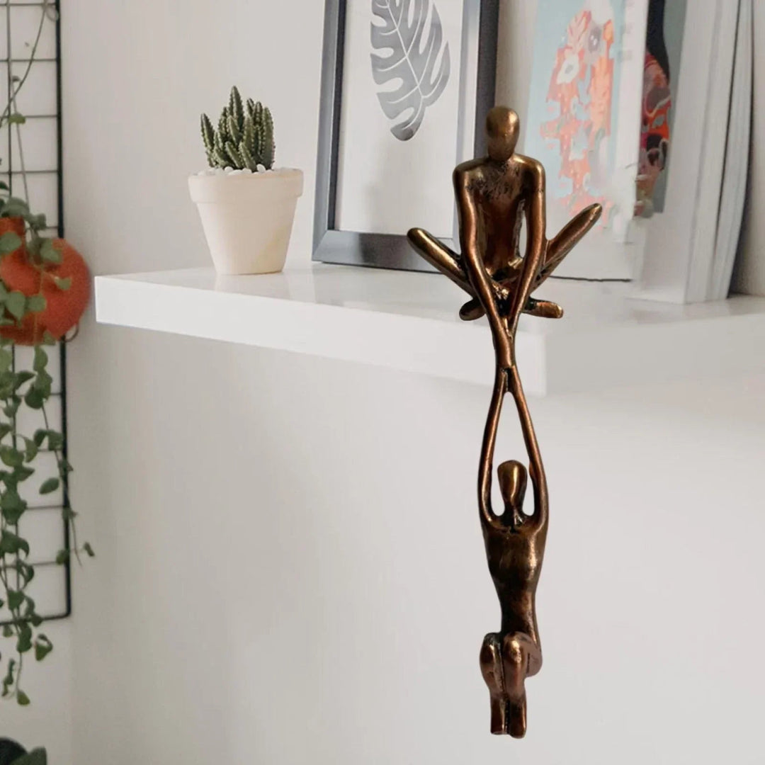 Escultura Abstracta de Figuras Humanas para Borde de Estante