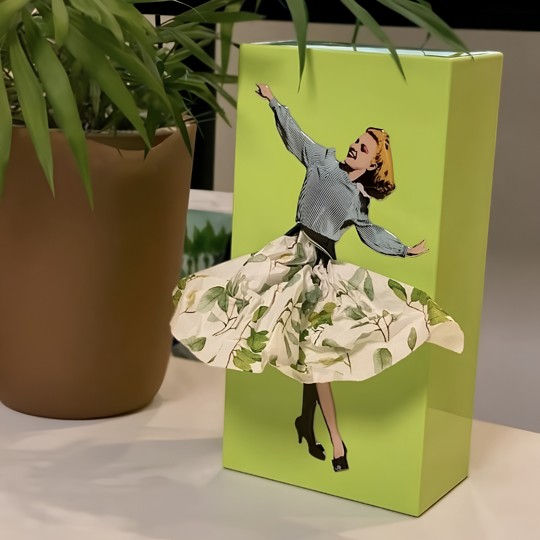 Funda para Caja de Pañuelos con Motivo de Bailarina