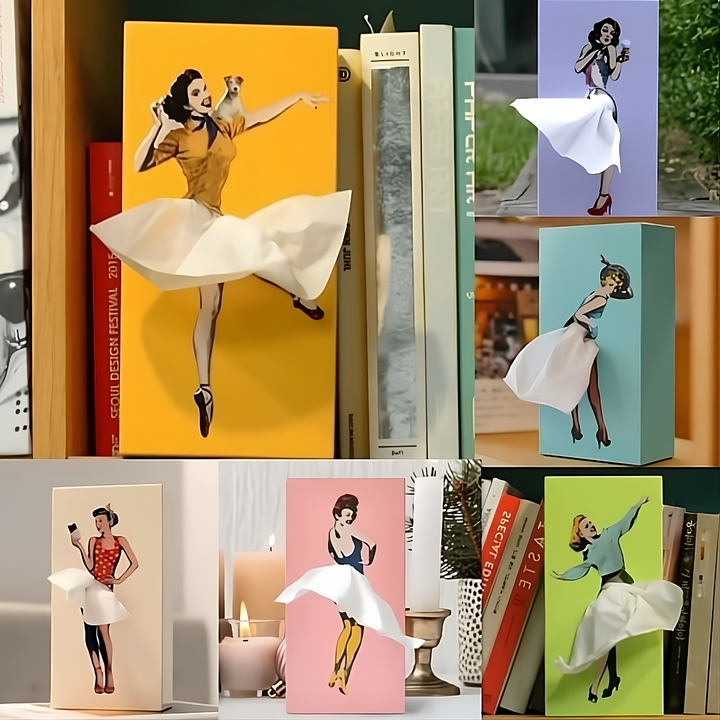 Funda para Caja de Pañuelos con Motivo de Bailarina