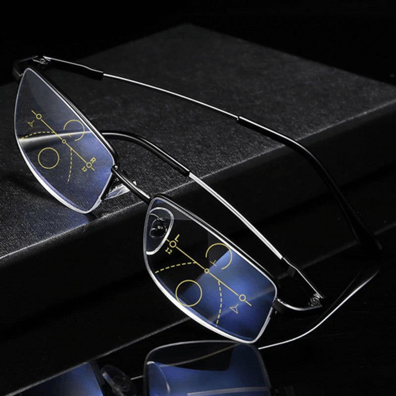 Gafas Multifocales de Montura Semi al Aire - Diseño Multizona