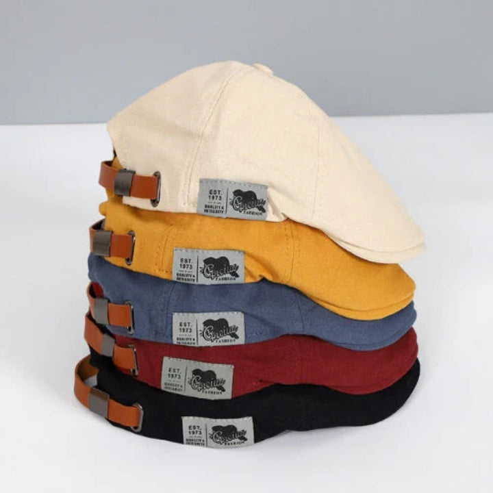 Gorra Plana para Hombre con Diseño de Paneles Estilo Newsboy