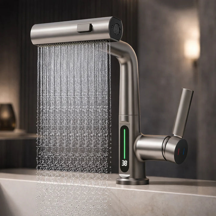 Grifo para Lavabo Extraíble con Pantalla Digital