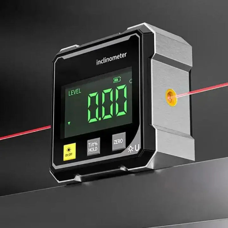 Inclinómetro Digital con Buscador de Ángulos Láser y Pantalla LCD