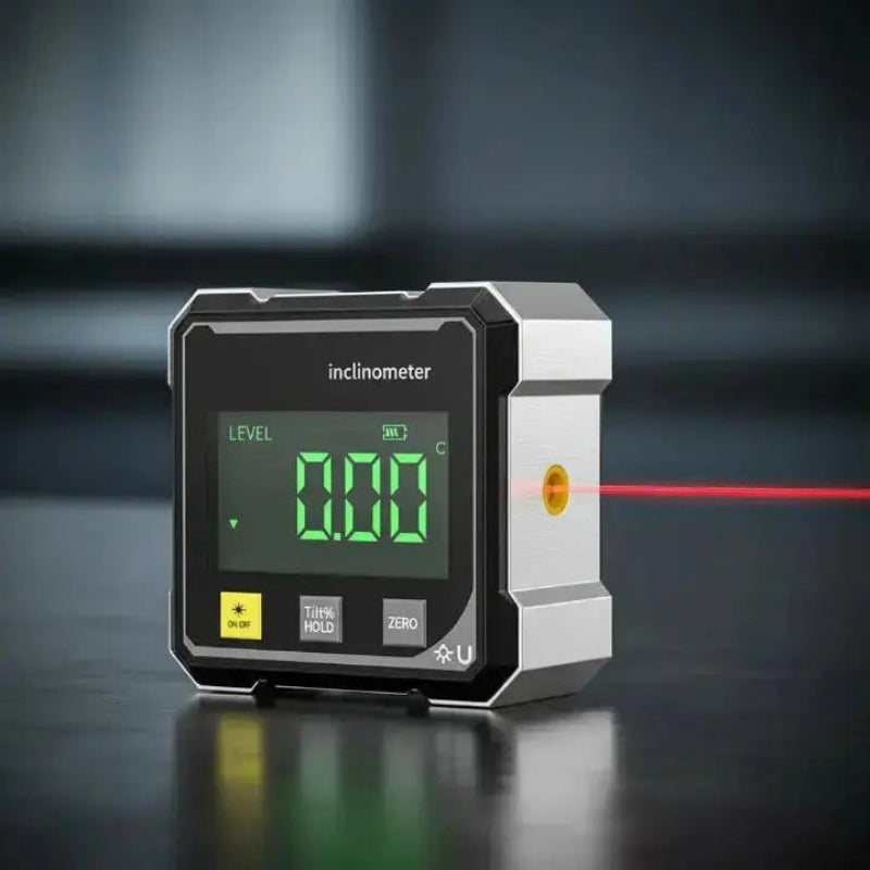 Inclinómetro Digital con Buscador de Ángulos Láser y Pantalla LCD