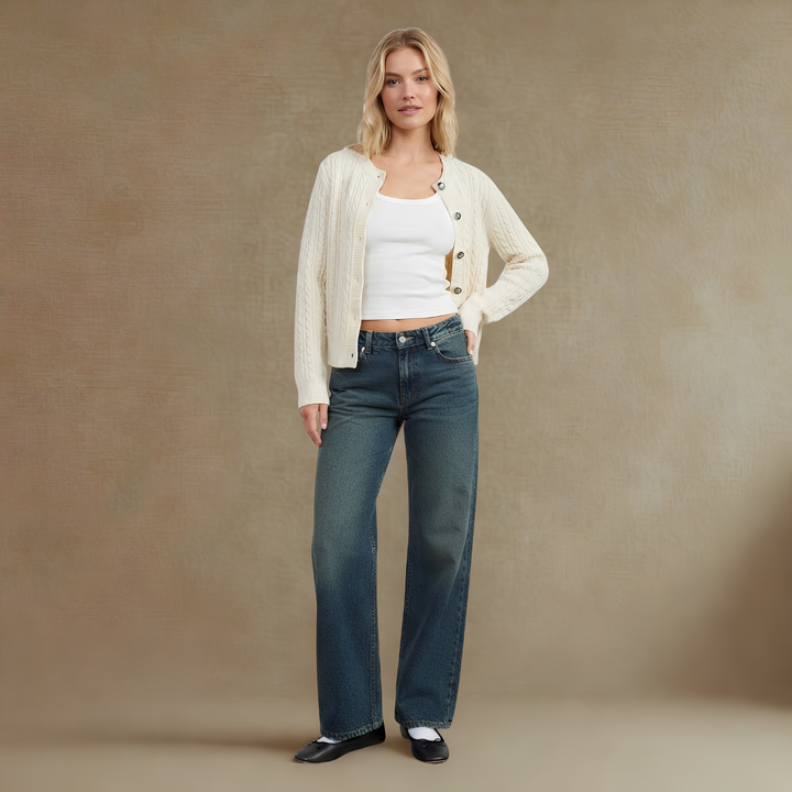 Jeans para Mujer de Tiro Bajo con Cinco Bolsillos