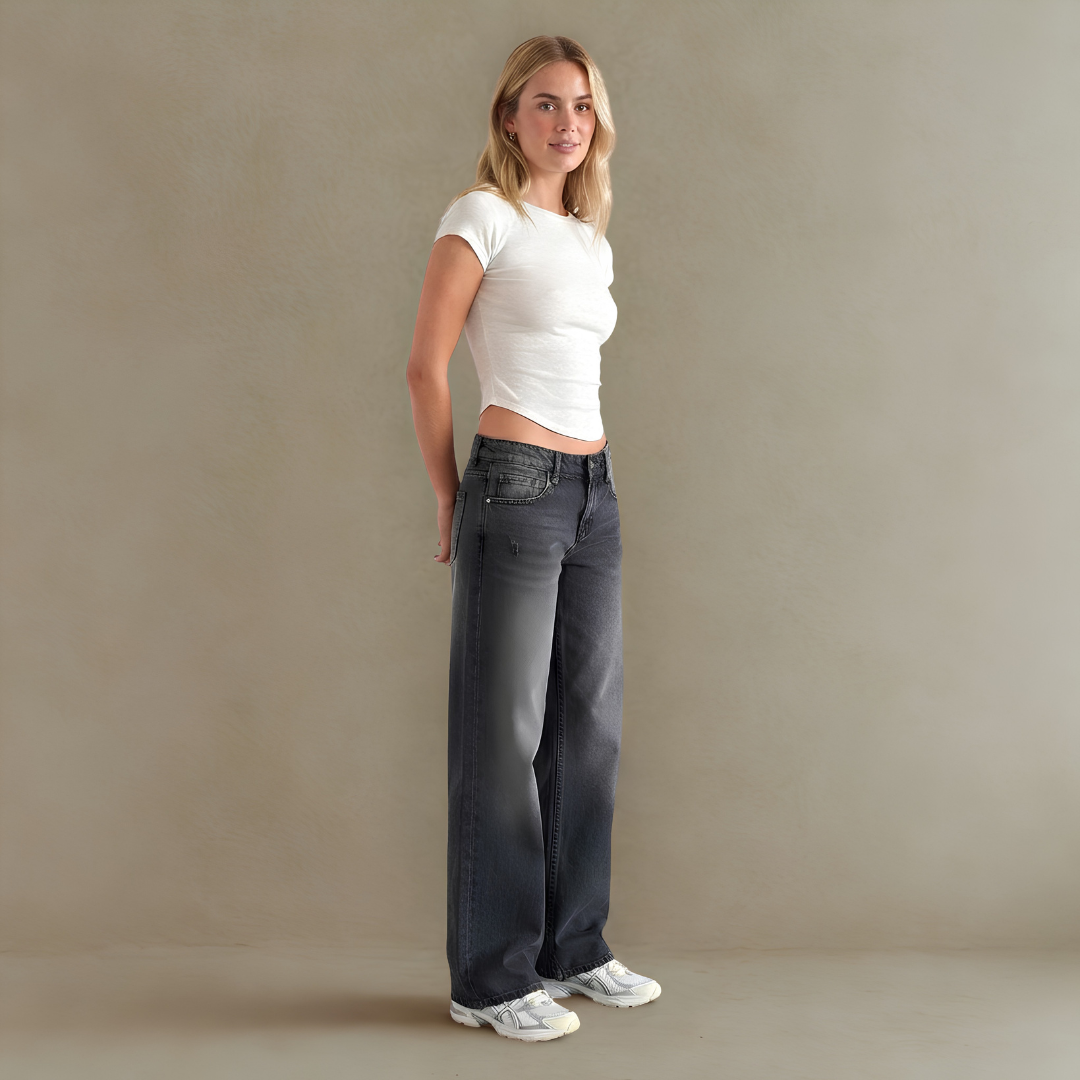 Jeans para Mujer de Tiro Bajo con Cinco Bolsillos