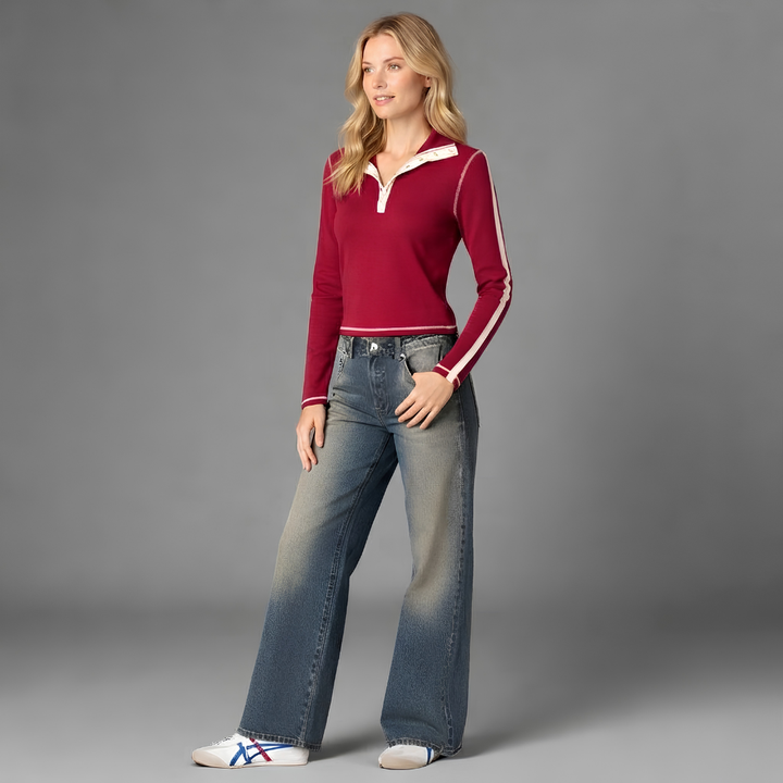 Jeans para Mujer de Tiro Bajo con Cinco Bolsillos