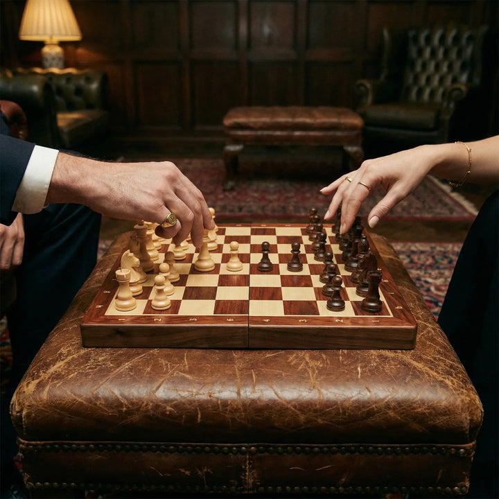 Juego de Ajedrez Plegable con Tablero y Almacenamiento
