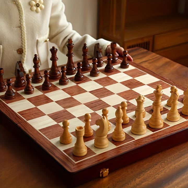 Juego de Ajedrez Plegable con Tablero y Almacenamiento