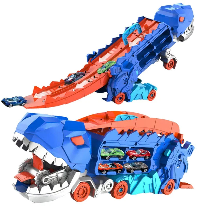 Juguete Transportador de Coches con Dinosaurio, Pista y Coches de Juguete
