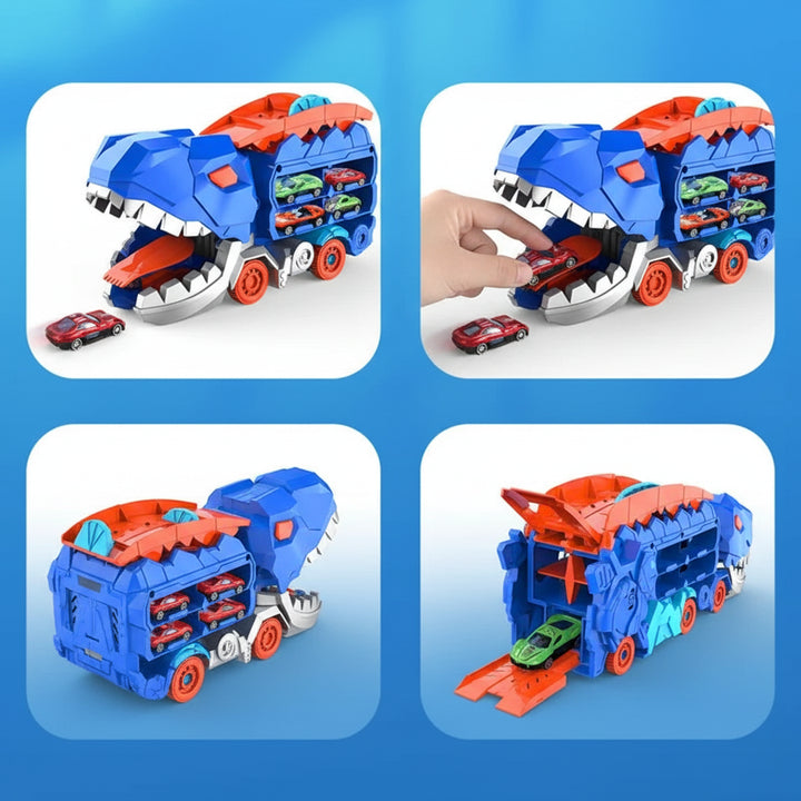 Juguete Transportador de Coches con Dinosaurio, Pista y Coches de Juguete