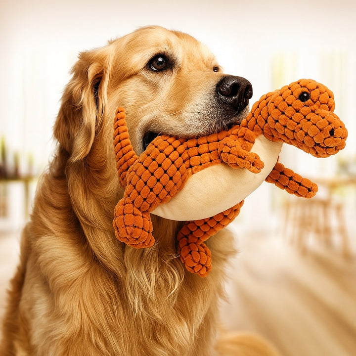 Juguete de Peluche para Perro con Forma de Dinosaurio y Chirrido