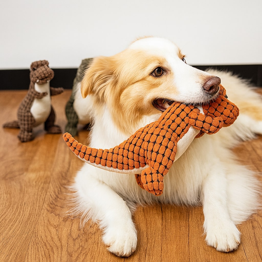Juguete de Peluche para Perro con Forma de Dinosaurio y Chirrido