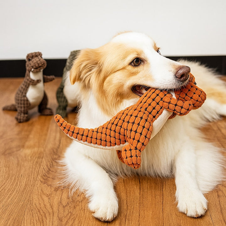 Juguete de Peluche para Perro con Forma de Dinosaurio y Chirrido