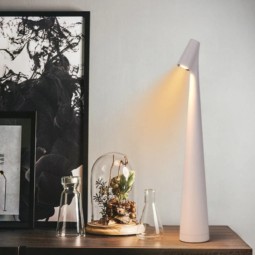 Lámpara de Mesa Inalámbrica Recargable con Diseño Cónico