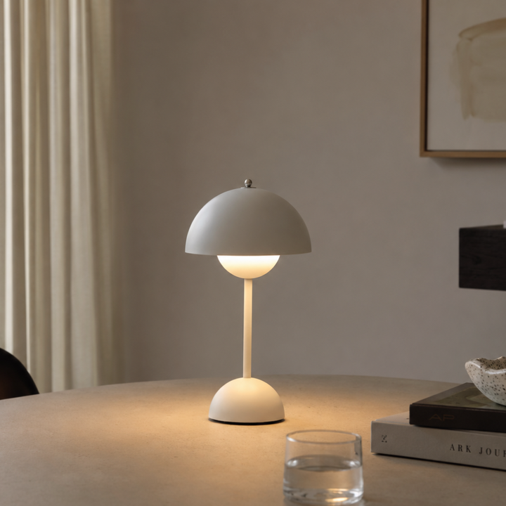 Lámpara de Mesa Inalámbrica Recargable con Pantalla Tipo Hongo