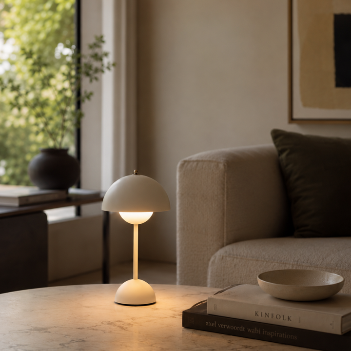 Lámpara de Mesa Inalámbrica Recargable con Pantalla Tipo Hongo