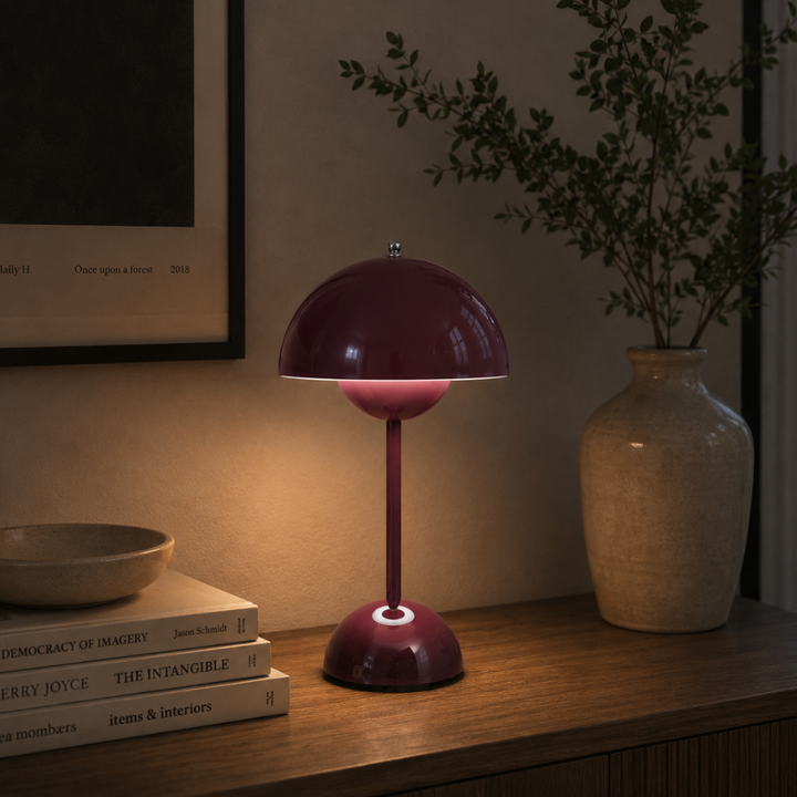 Lámpara de Mesa Inalámbrica Recargable con Pantalla Tipo Hongo