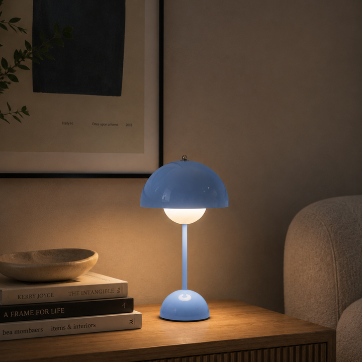 Lámpara de Mesa Inalámbrica Recargable con Pantalla Tipo Hongo