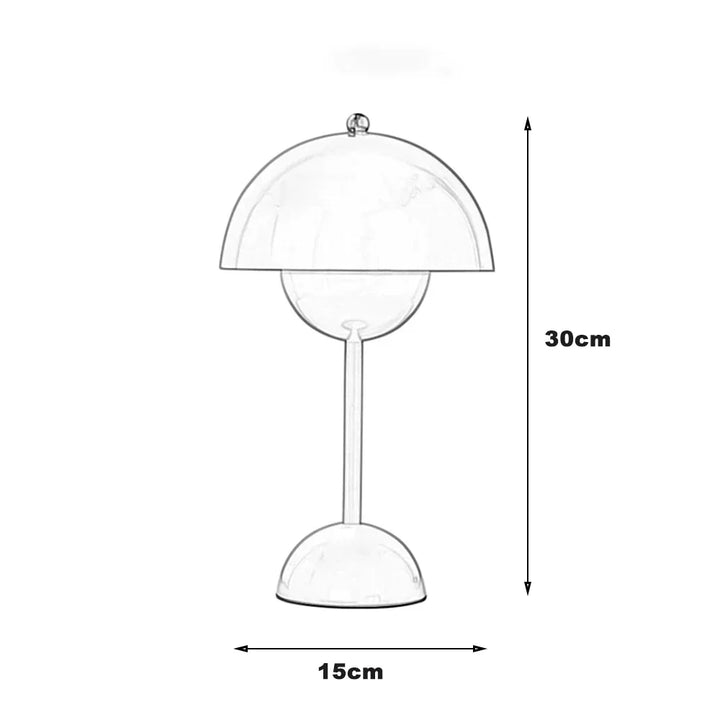 Lámpara de Mesa Inalámbrica Recargable con Pantalla Tipo Hongo
