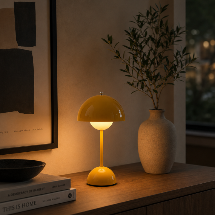 Lámpara de Mesa Inalámbrica Recargable con Pantalla Tipo Hongo