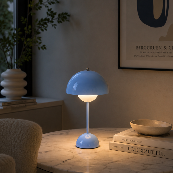Lámpara de Mesa Inalámbrica Recargable con Pantalla Tipo Hongo