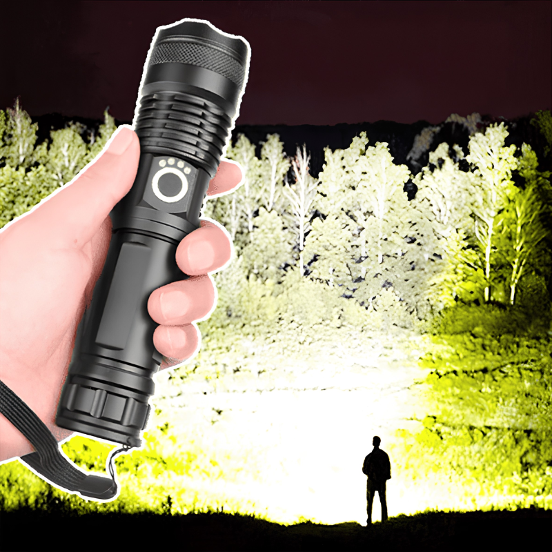 Linterna LED de Mano con Cabezal de Enfoque Ajustable