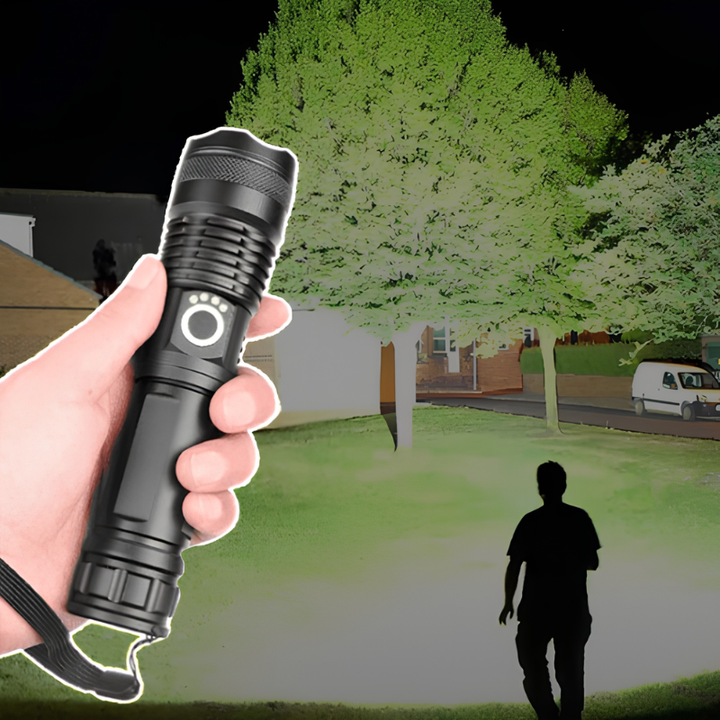 Linterna LED de Mano con Cabezal de Enfoque Ajustable