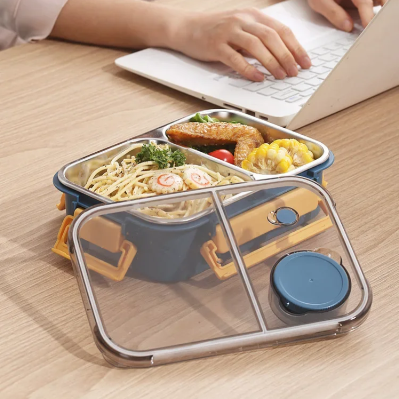Lonchera Bento con Compartimentos y Recipiente para Salsa
